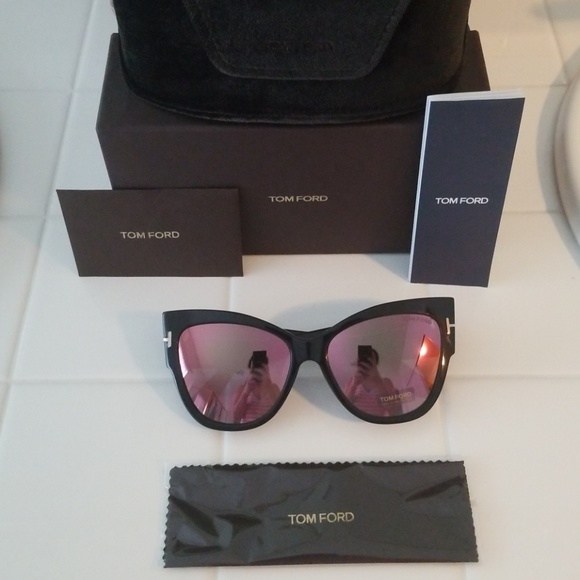 New Tom Ford Anoshka Cat Eye Pink Sunglasses - Picture 2 of 6